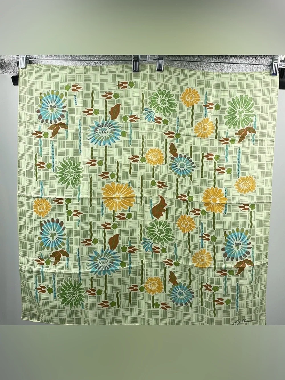 Vintage 60s Liz Claiborne for The Specialty House Abstract Silk Scarf 26x26